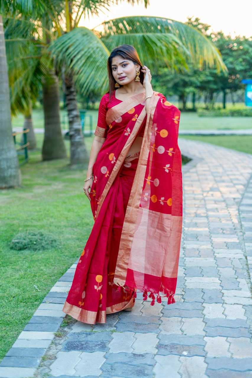 YNF LINEN RWS SAREE WHOLESALE JAMDANI SAREES MANUFACTURER